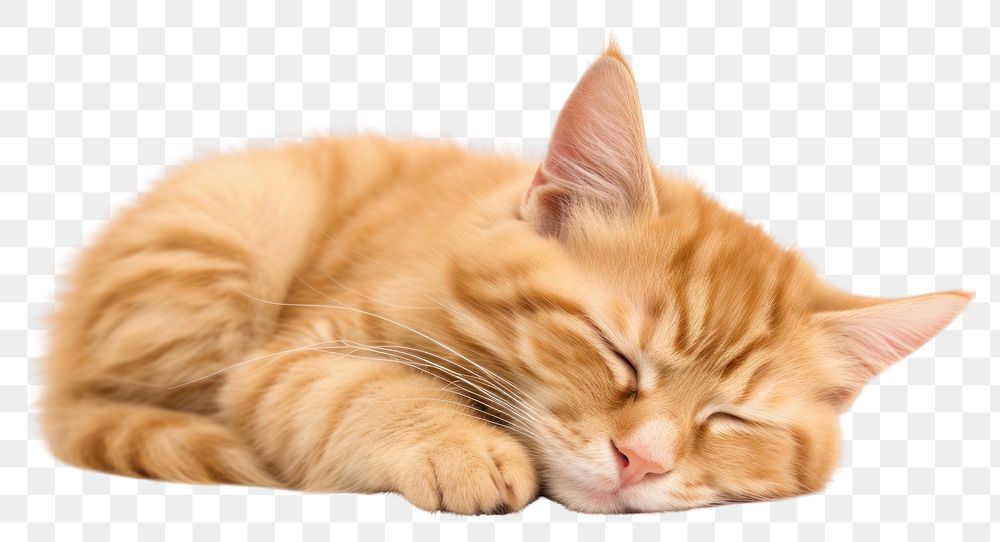 PNG  A sleeping cat mammal animal kitten. AI generated Image by rawpixel.