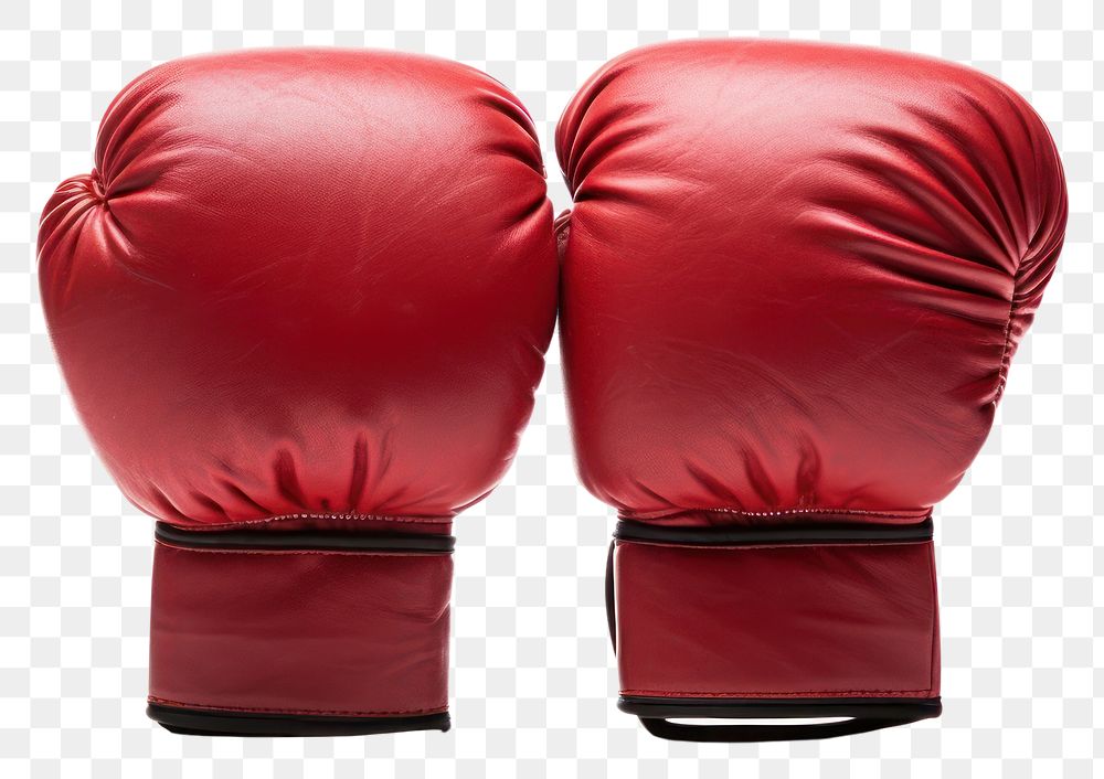 PNG A Pair of red leather boxing gloves white background protection aggression. AI generated Image by rawpixel.