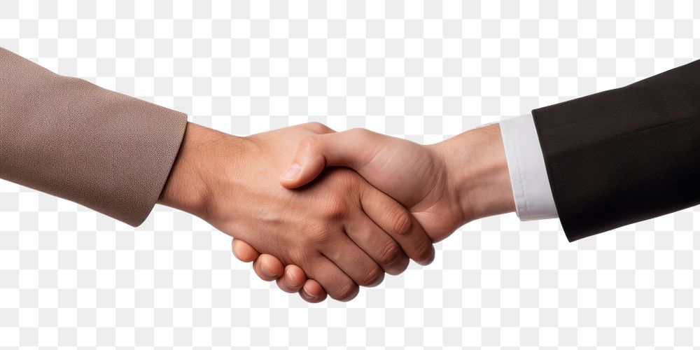 PNG Businessmen making handshake with partner greeting white background agreement. AI generated Image by rawpixel.