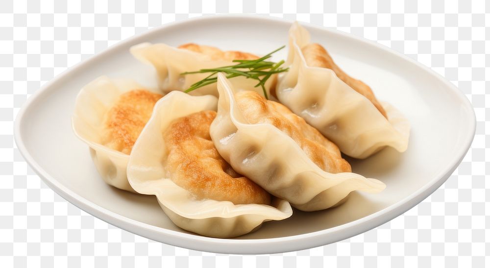 PNG  Kyoza dumpling plate food. AI generated Image by rawpixel.