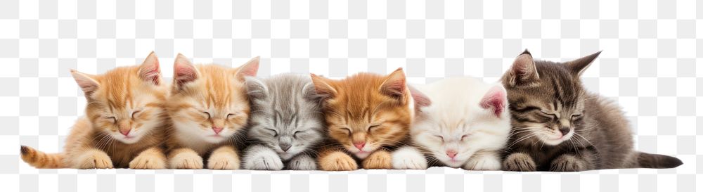 PNG  Sleeping cats mammal animal kitten. AI generated Image by rawpixel.