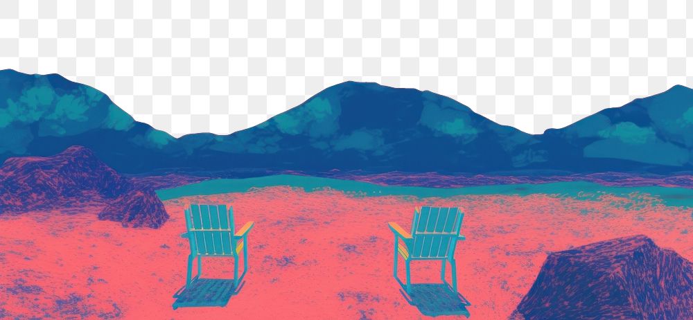 PNG Summer theme chair art landscape. 