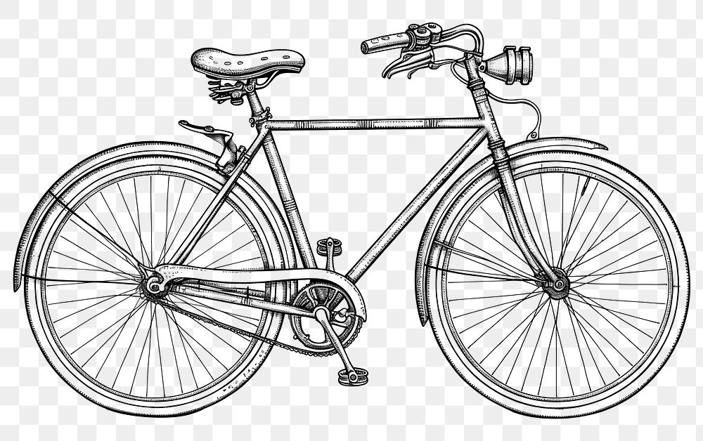 PNG A bicycle vehicle sketch wheel. AI generated Image by rawpixel.