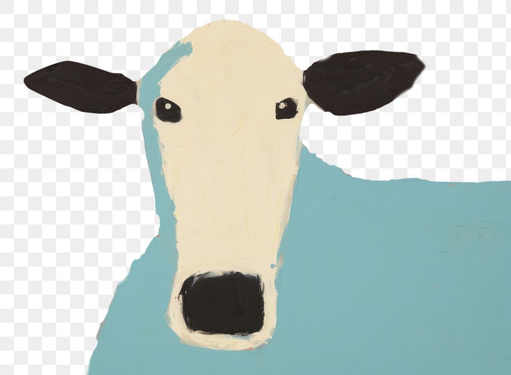 PNG Cow painting mammal animal. AI generated Image by rawpixel.