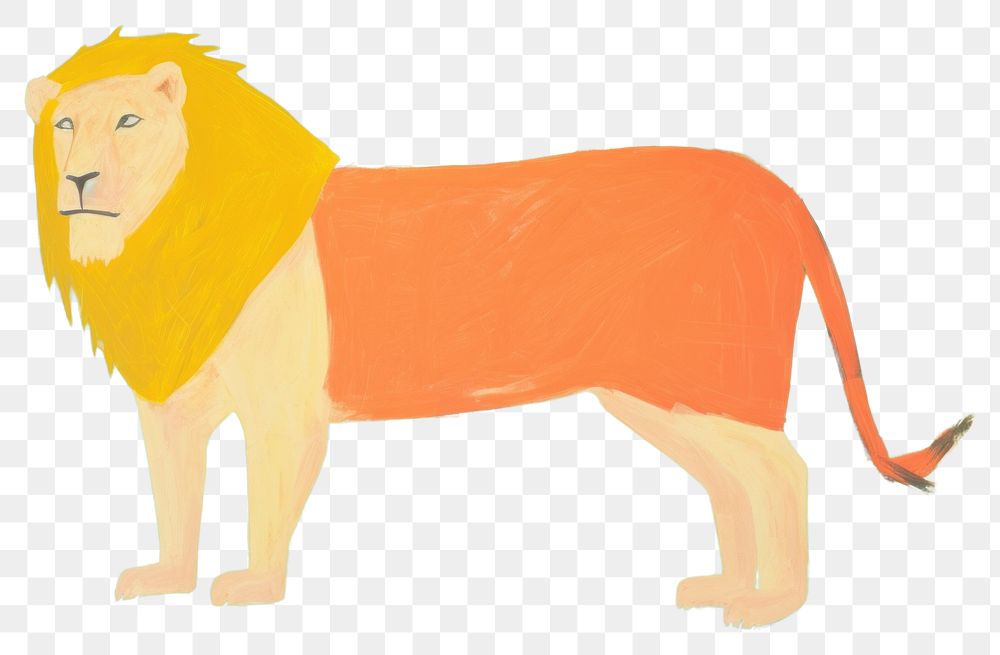 PNG Lion painting mammal animal. AI generated Image by rawpixel.