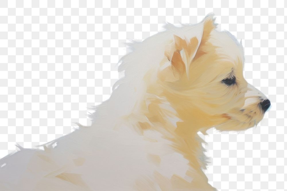 PNG Acrylic paint of puppy mammal animal pet. AI generated Image by rawpixel.