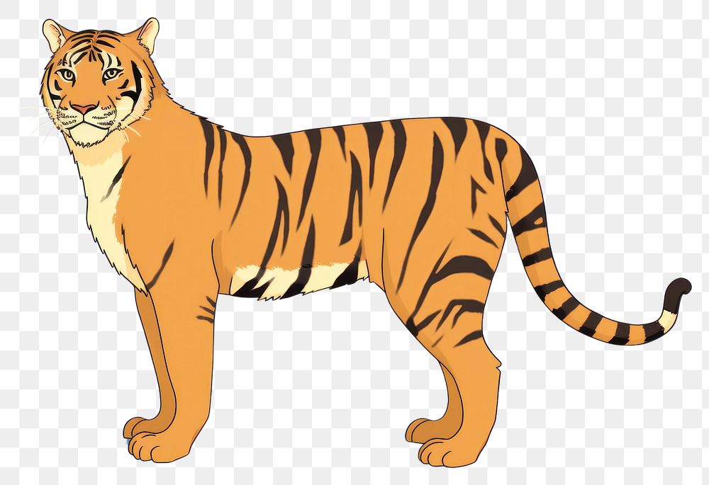 PNG Tiger cartoon animal mammal. AI generated Image by rawpixel.