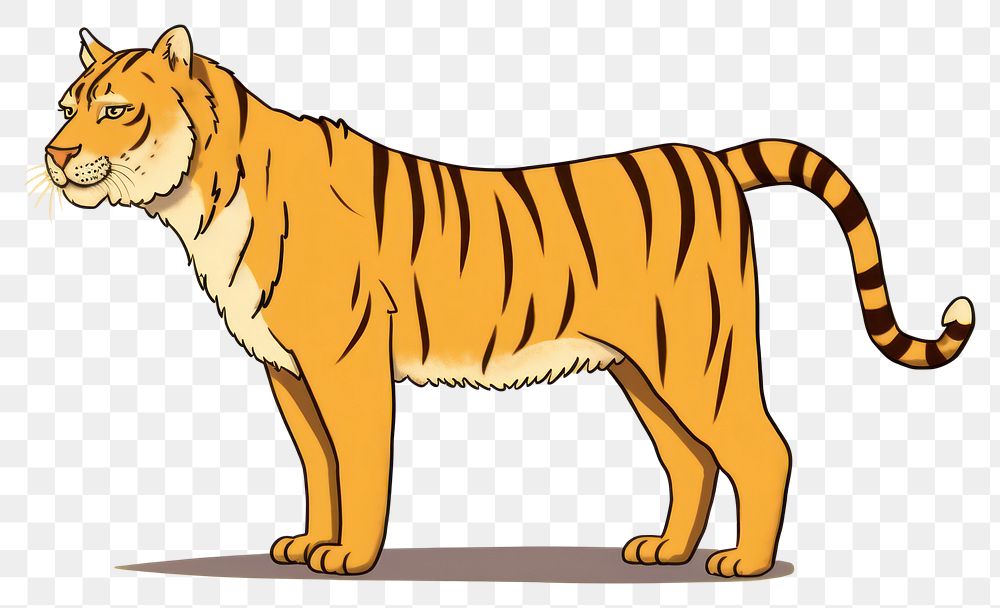 PNG Tiger cartoon animal mammal. AI generated Image by rawpixel.