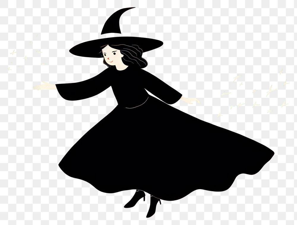 PNG Witch cartoon black adult. AI generated Image by rawpixel.