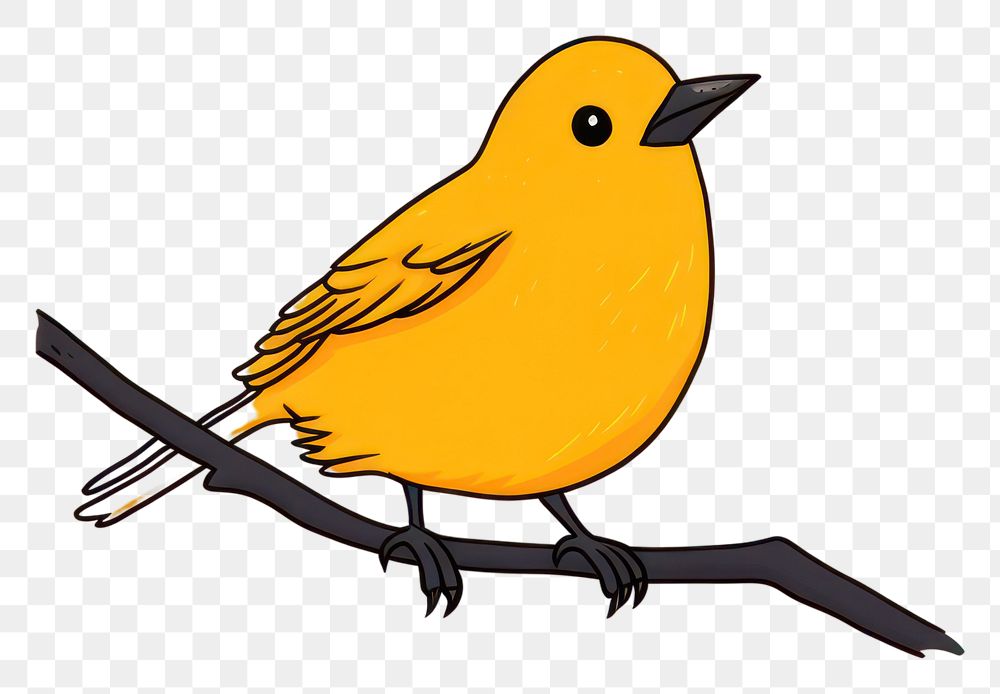PNG Bird cartoon animal canary. AI generated Image by rawpixel.