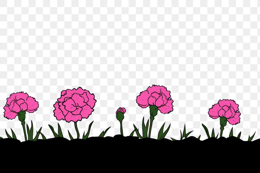 PNG Carnation cartoon flower purple. AI generated Image by rawpixel.