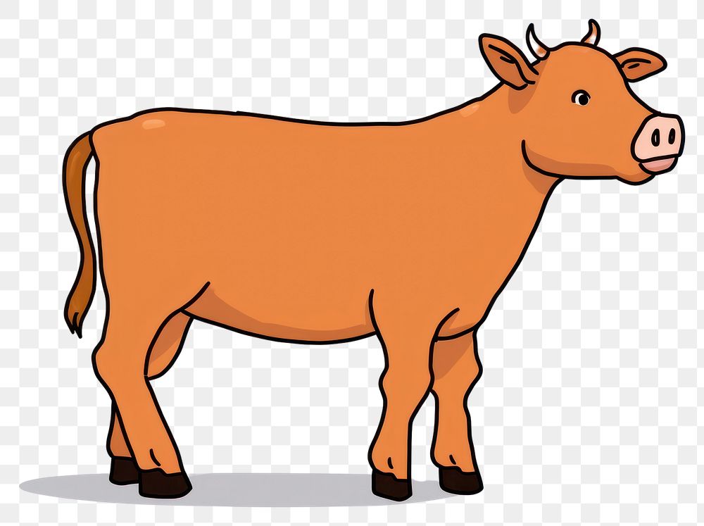 PNG Cow livestock cartoon mammal. 