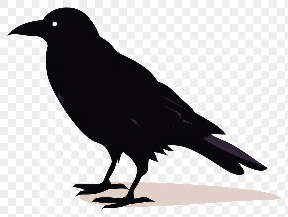 PNG Crow silhouette blackbird cartoon. AI generated Image by rawpixel.