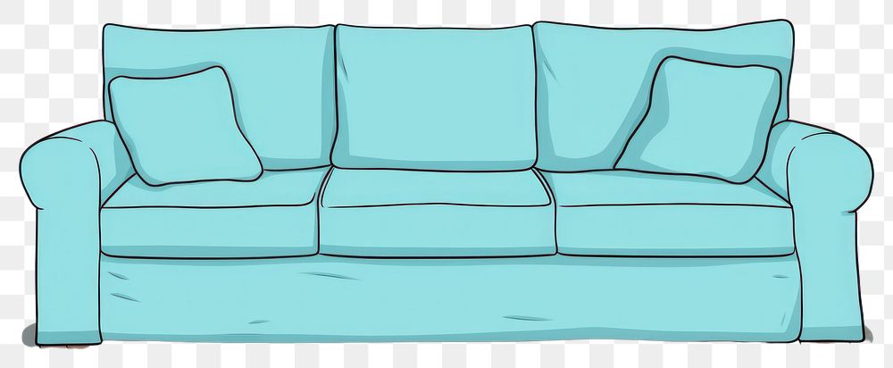 PNG Sofa furniture cushion cartoon. 