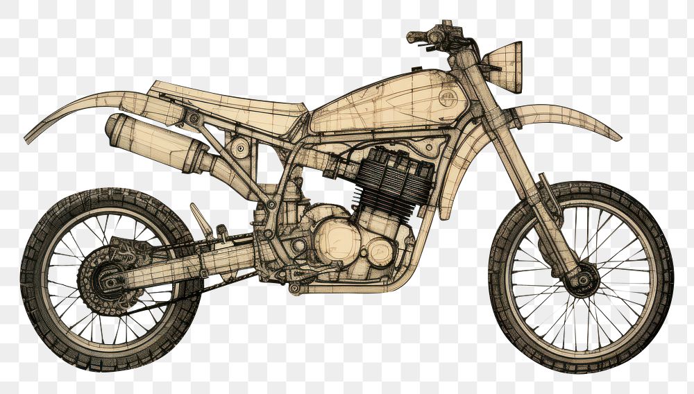 PNG Bike drawing motorcycle vehicle. AI generated Image by rawpixel.