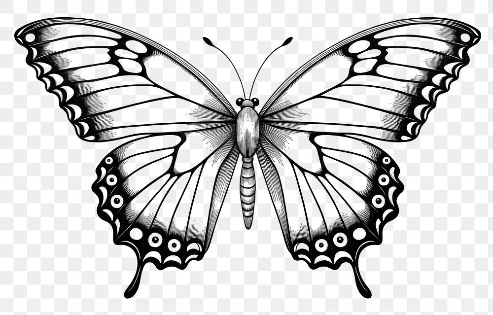 PNG Minimal buterfly sketch butterfly drawing. 