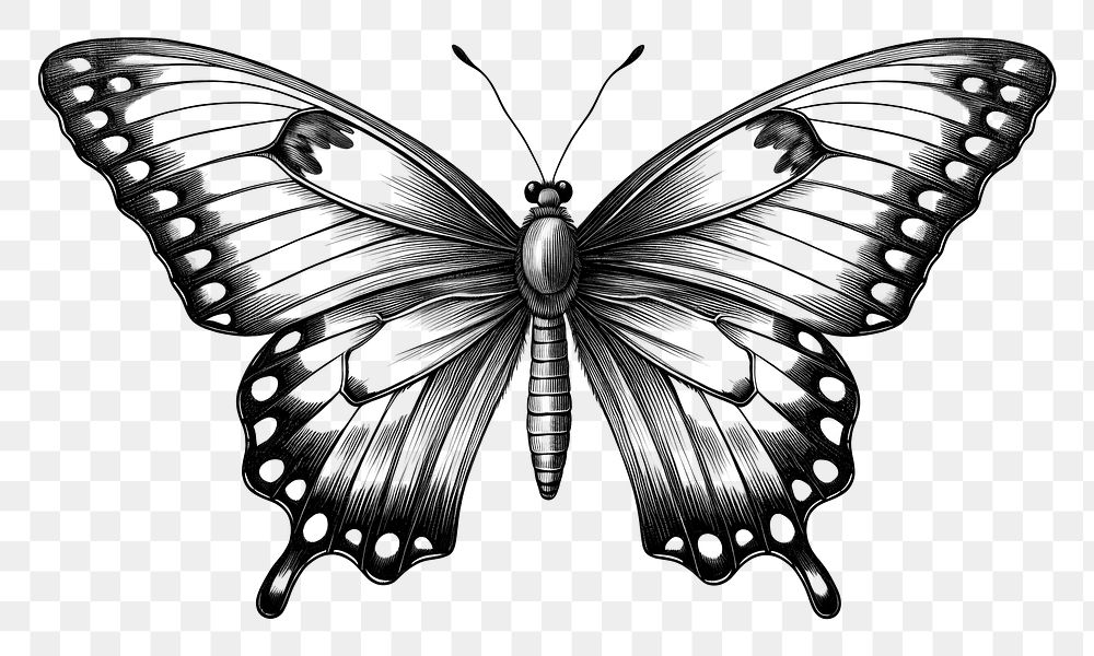 PNG Minimal buterfly sketch butterfly drawing. AI generated Image by rawpixel.