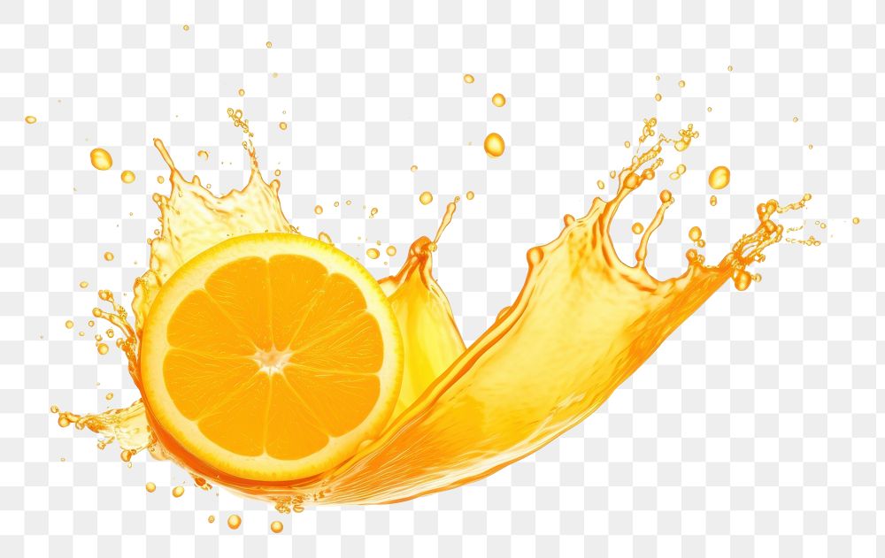 PNG Orange juice splash fruit food white background. AI generated Image by rawpixel.