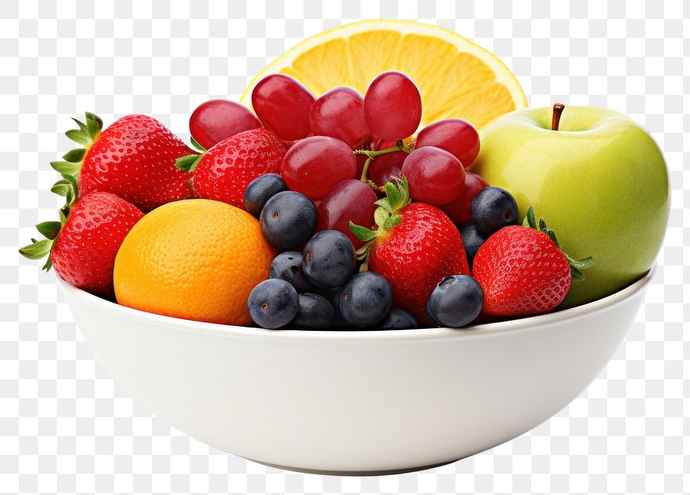 PNG Fresh fruit bowl strawberry raspberry blueberry. AI generated Image by rawpixel.