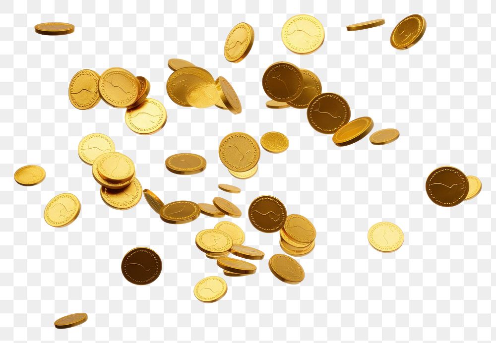 PNG Golden coins backgrounds money white background