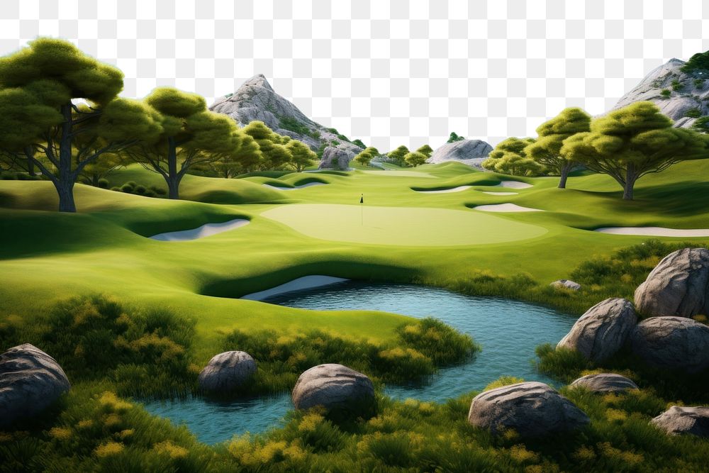 PNG Golf course landscape outdoors nature. AI generated Image by rawpixel.