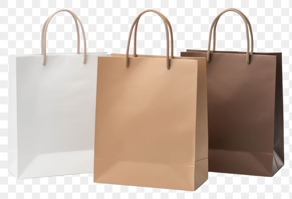 PNG  Paper shopping bags cardboard handbag white background. AI generated Image by rawpixel.