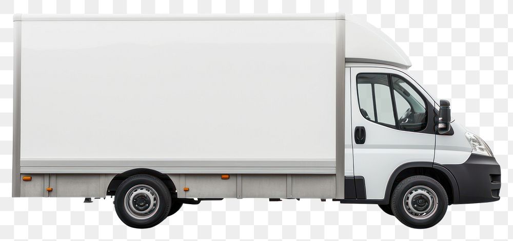 PNG  White transport van vehicle truck white background. AI generated Image by rawpixel.