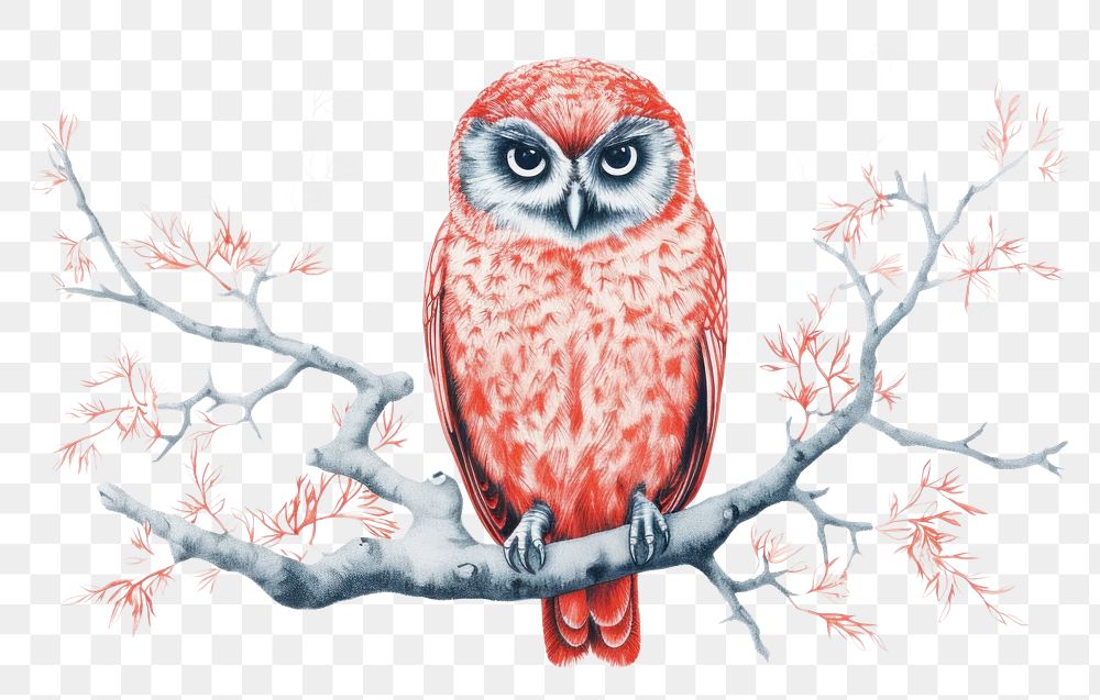 PNG Owl art painting drawing. AI generated Image by rawpixel.