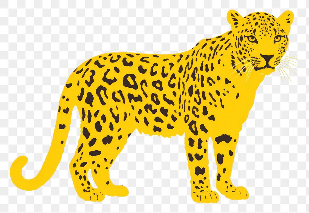 PNG Yellow leopard wildlife cheetah animal. AI generated Image by rawpixel.