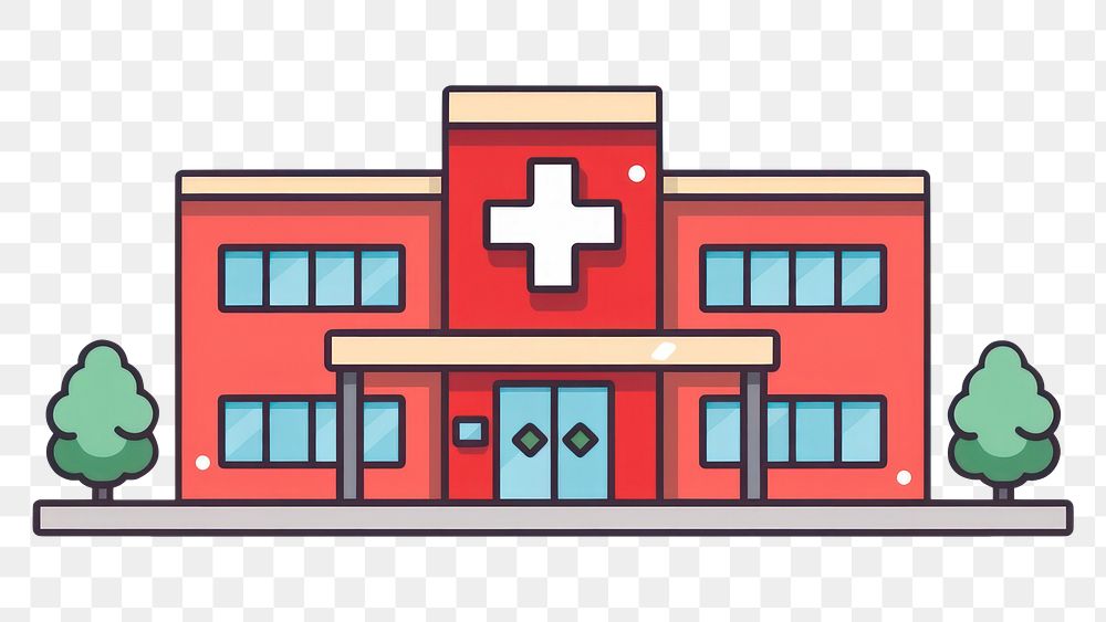 PNG Hospital cartoon symbol line. AI generated Image by rawpixel.