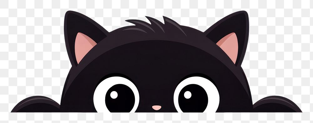 PNG Black cat cartoon peeking animal. AI generated Image by rawpixel.