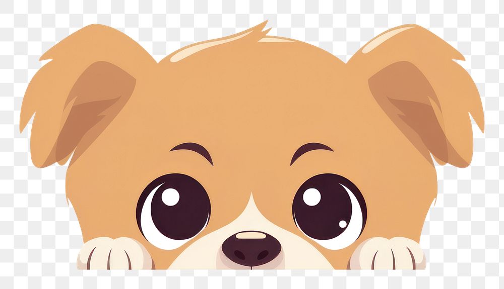 PNG Dog peeking cartoon mammal. AI generated Image by rawpixel.