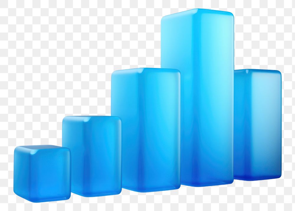 PNG Blue simple 3D chart white background technology cylinder. AI generated Image by rawpixel.
