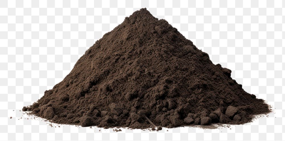 PNG Dark topsoil pile white background dessert nature. AI generated Image by rawpixel.