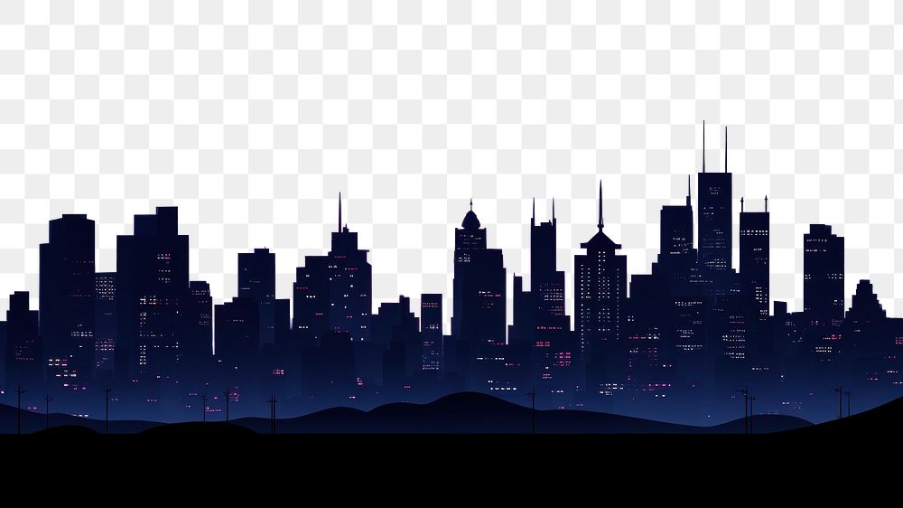 PNG  City night architecture silhouette astronomy. AI generated Image by rawpixel.