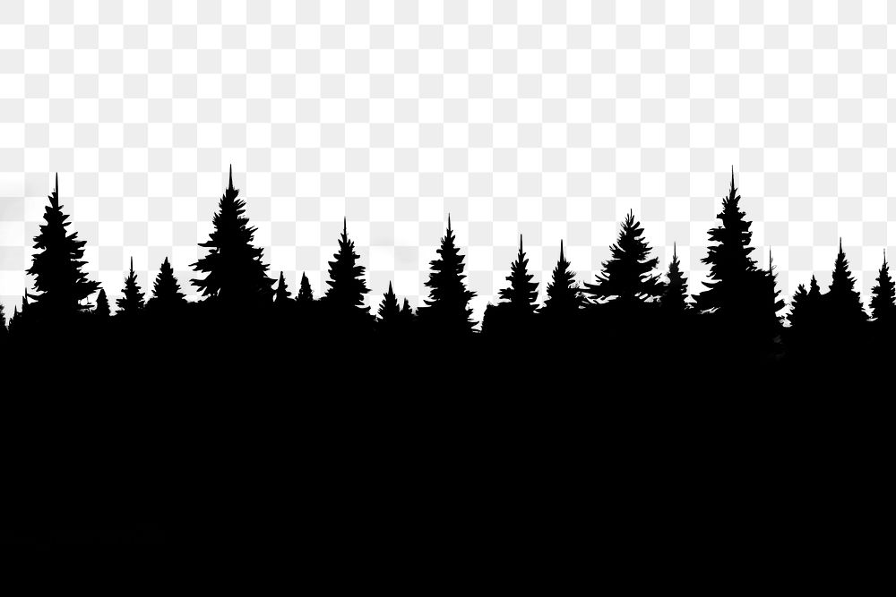 PNG  Coniferous forest silhouette landscape outdoors. AI generated Image by rawpixel.