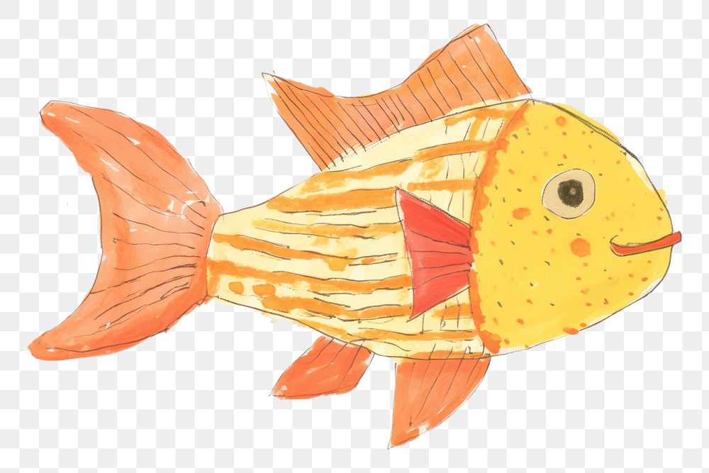 PNG Gold fish goldfish drawing animal. AI generated Image by rawpixel.