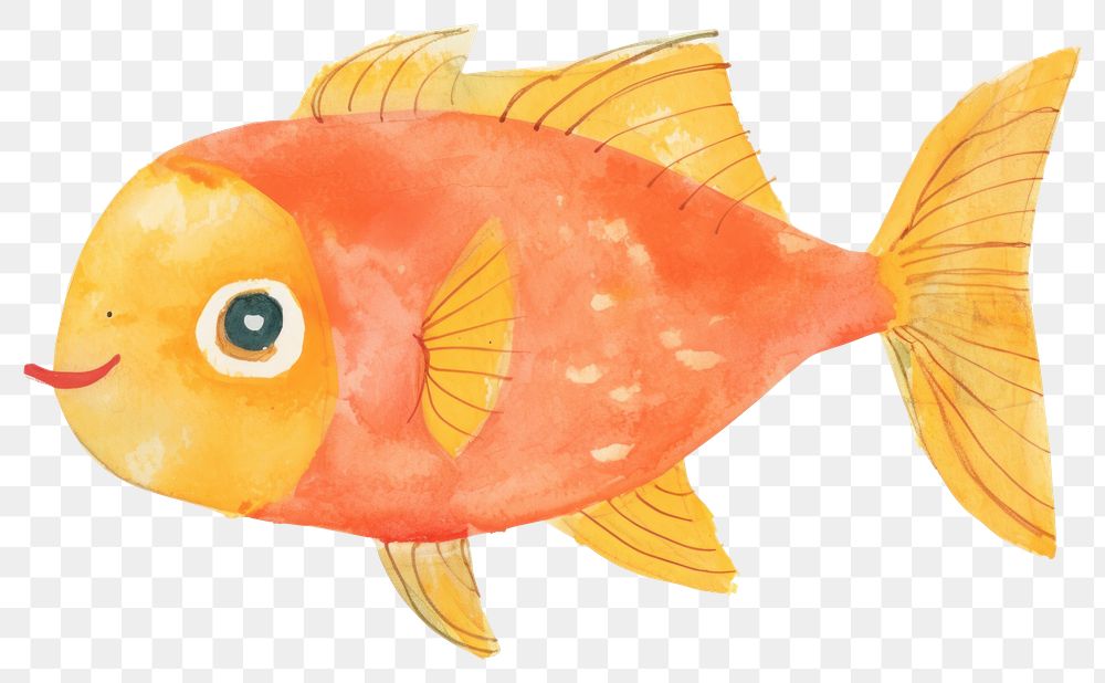 PNG Gold fish goldfish drawing animal. AI generated Image by rawpixel.