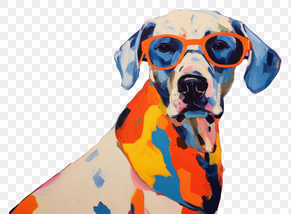 PNG Dalmatian wear glass painting animal mammal. AI generated Image by rawpixel.