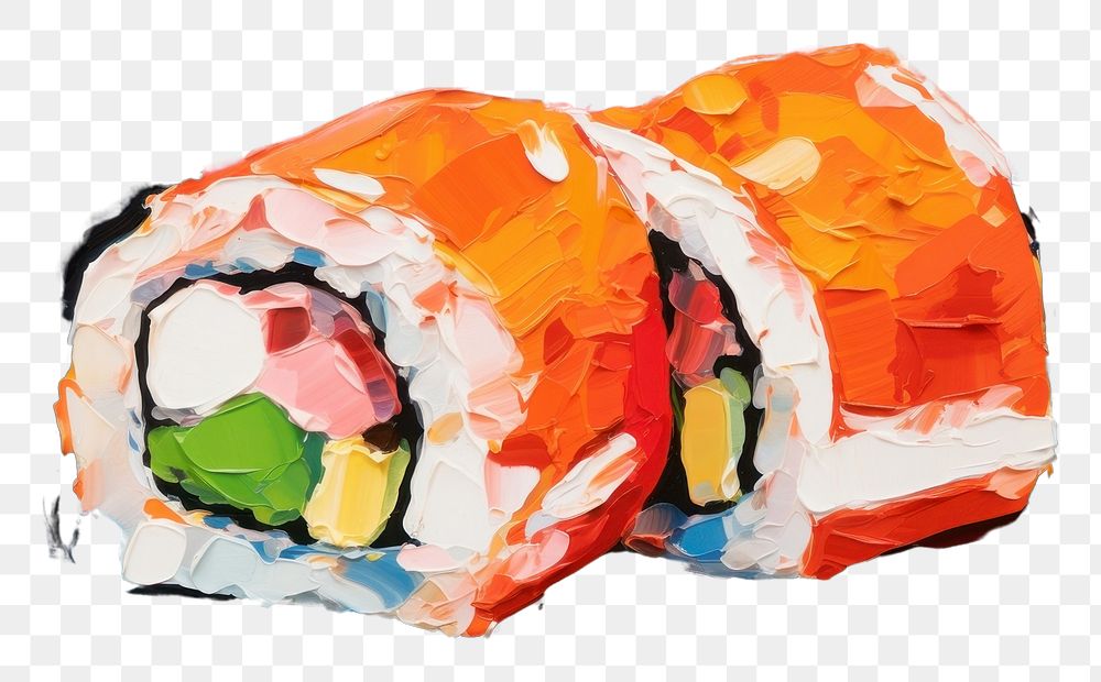PNG Sushi painting rice food. AI generated Image by rawpixel.