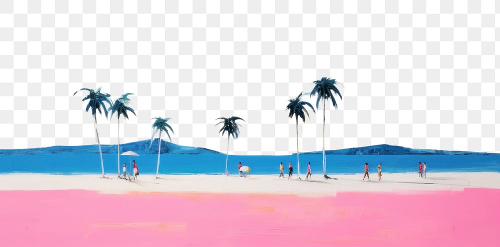 PNG Simple beach with blue sky painting landscape outdoors. AI generated Image by rawpixel.