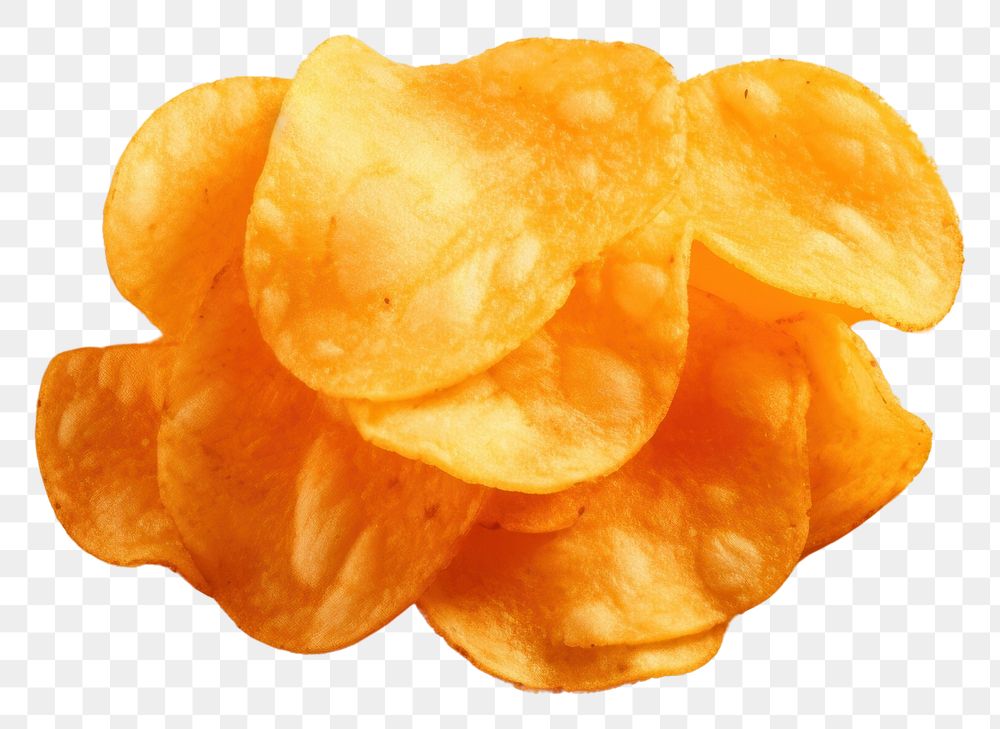 PNG  Potato chip food orange background freshness. AI generated Image by rawpixel.