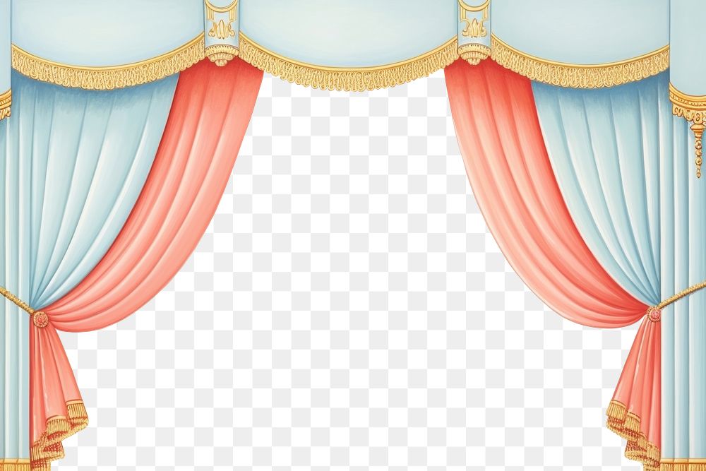 PNG Painting of curtain border backgrounds architecture decoration. AI generated Image by rawpixel.