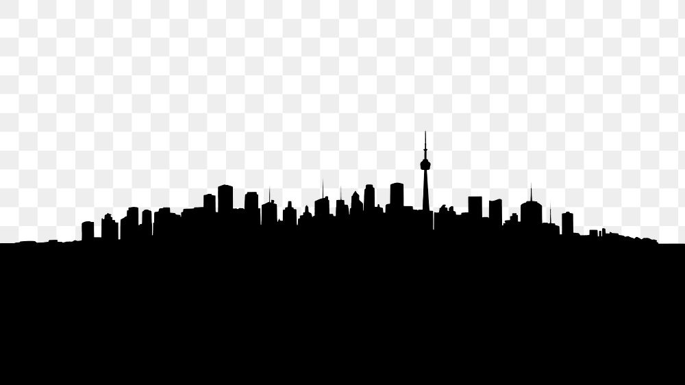 PNG  Skyline architecture silhouette skyscraper. AI generated Image by rawpixel.