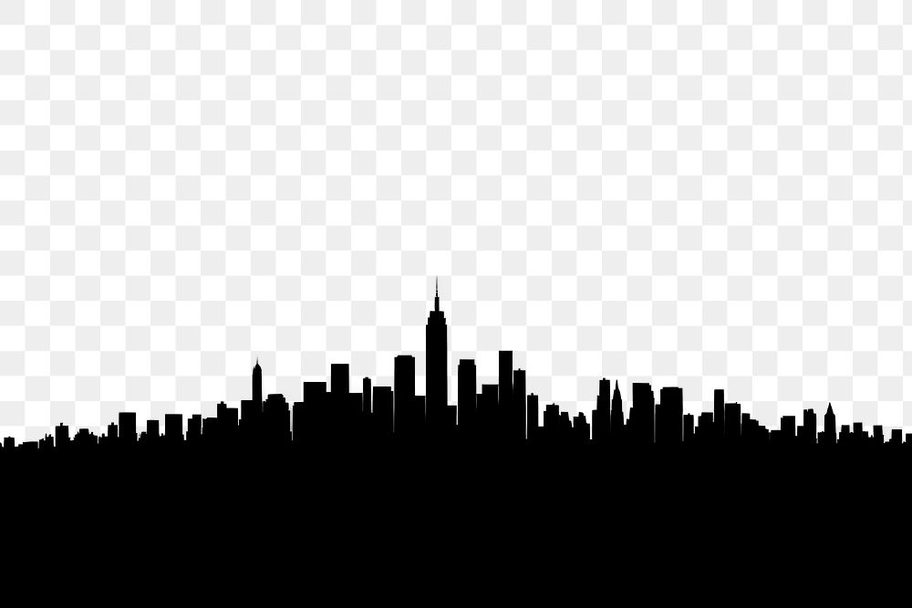 PNG  Skyline architecture silhouette landscape. AI generated Image by rawpixel.
