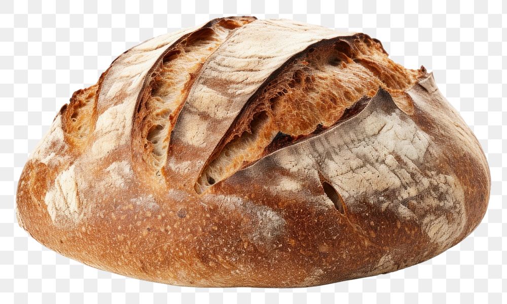PNG Sourdough bread food white background viennoiserie. AI generated Image by rawpixel.