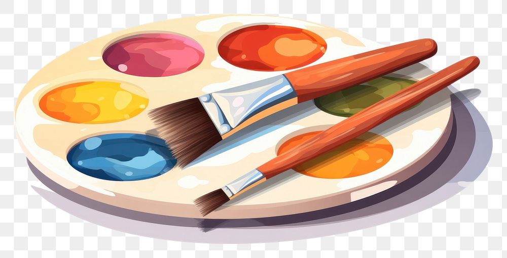 PNG Artist palette brush paintbrush. AI generated Image by rawpixel.