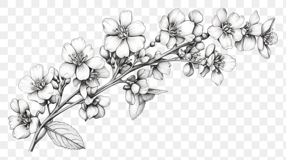 PNG Canola blossom drawing flower. AI generated Image by rawpixel.