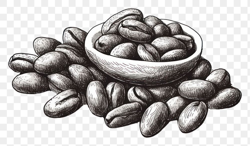 PNG Coffee bean drawing sketch food. AI generated Image by rawpixel.