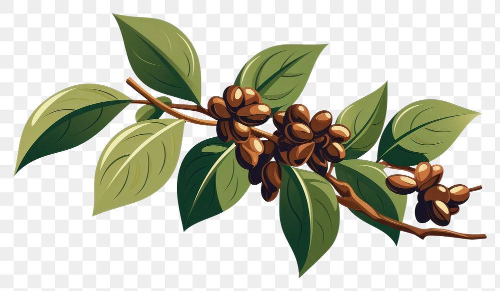 PNG Coffee plant leaf freshness vegetable. AI generated Image by rawpixel.